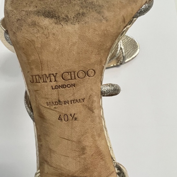 Jimmy Choo Straits D’Orsay Gold Heels - Picture 3 of 14